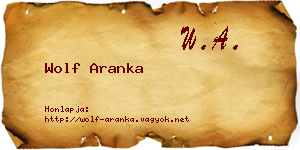 Wolf Aranka névjegykártya